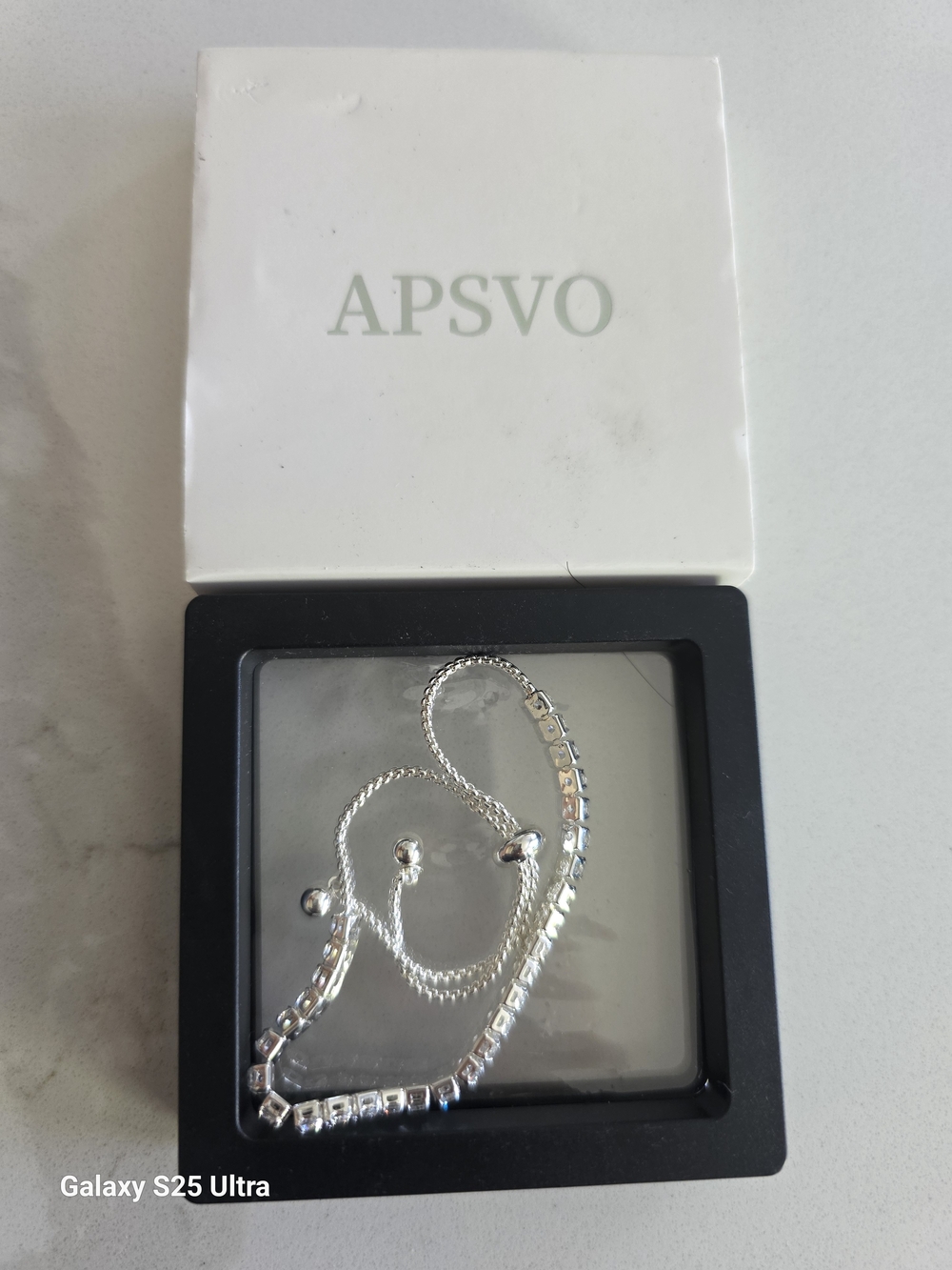 Silver Tennis Necklace with Adjustable Slider